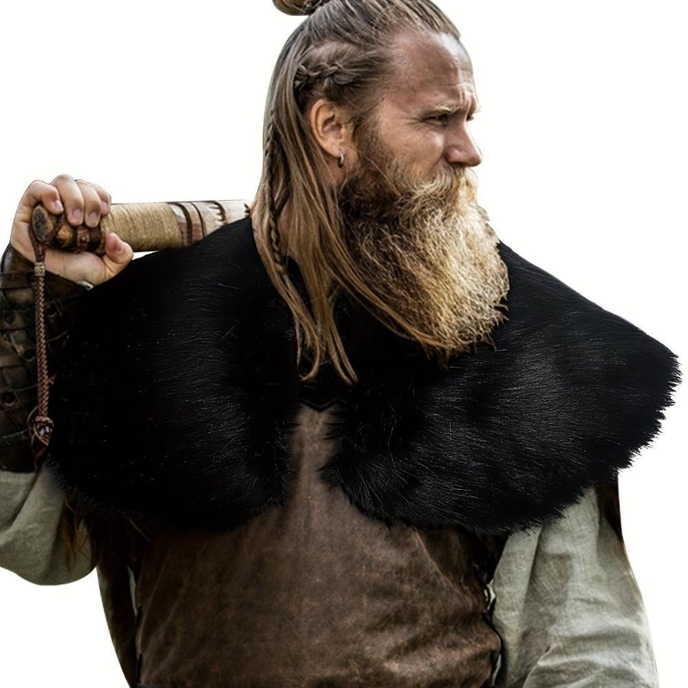 Plush Faux Fur Shawl Polyester Viking Costume Cape New Shoulder Cape Renaissance Costume