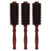 3pcs Round Hair Brush Small High Temperature Resistant Round Curling Styling Hair Brush with Wooden Handle for Home