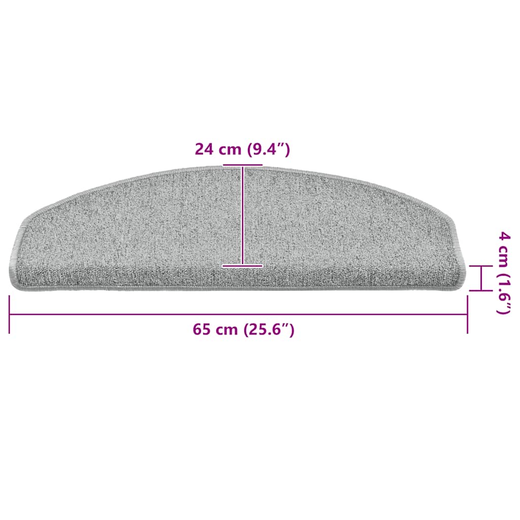 Stair Mats 30 Pcs. Light Gray 65X24X4 Cm