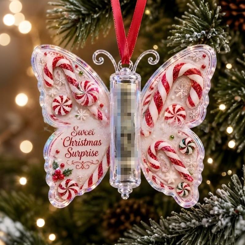 New Christmas Acrylic Money Clips Ornaments Santa Claus Snowman Reindeer Patterns New Year Cash Blessings Favors Decoration