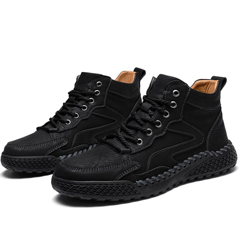 Handmade Genuine Leather Boots Men Shoes Comfortable Ankle Boots For Men Casual Shoes Outdoor Tooling Shoes