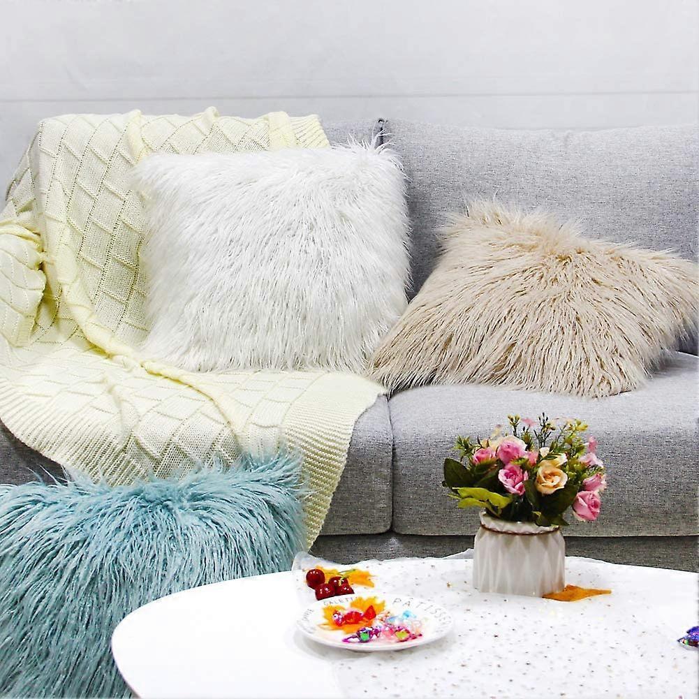 Faux Fur Pillowcase, Mongolian Plush Pillowcase, Soft Plush Hug Pillowcase, Cushion Cover, Luxury Home Decoration Bed Sofa, Car Decoration Pillowcase