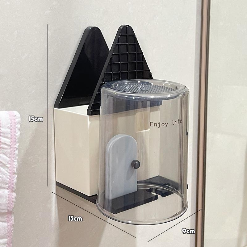 

Plastic Toothbrush Holder Wall Hanging Toothbrush Cup Shelf Cup Display Rack Makeup Burshu Storage Rack Bathroom Accessories