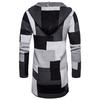 Men's Hooded Solid Knit Patchwork Coat Jacket Cardigan Long Sleeve Tops Blouse