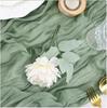 12Pcs Semi-Sheer Gauze Sage Green Table Runners Vintage Rustic Wedding Birthday Wedding Decoration Banquets Arches Boho Decor