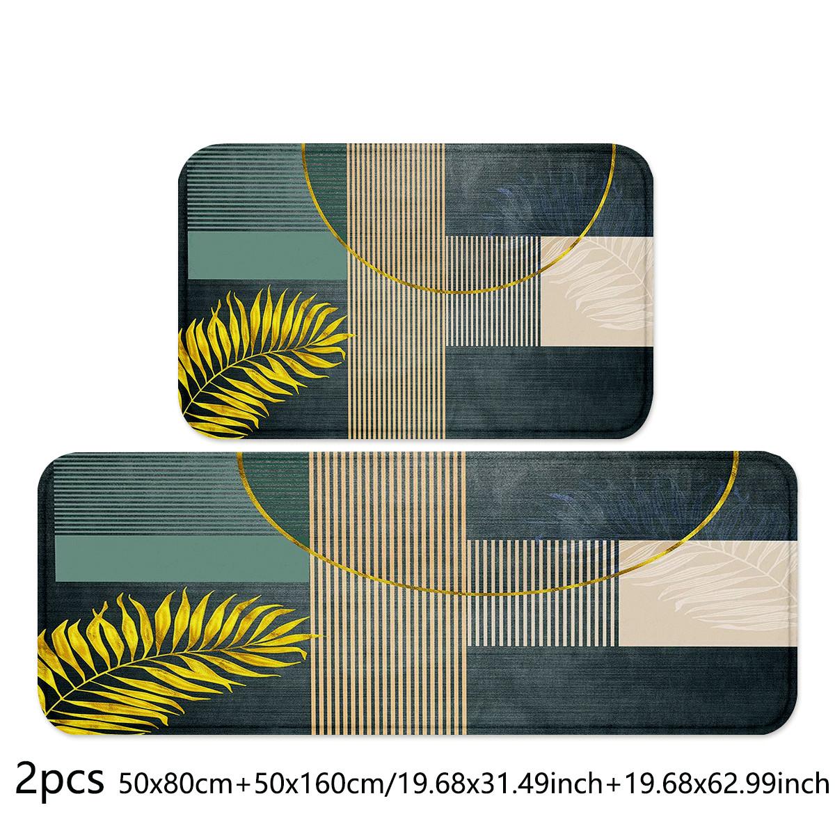 

Современный утолщенный фланелевый кухонный ковер 50x80 см + 50x160 см Ковры для кухни, прачечной, спальни, кровати и дверного проема для украшения дома 50x80cm+50x160cm