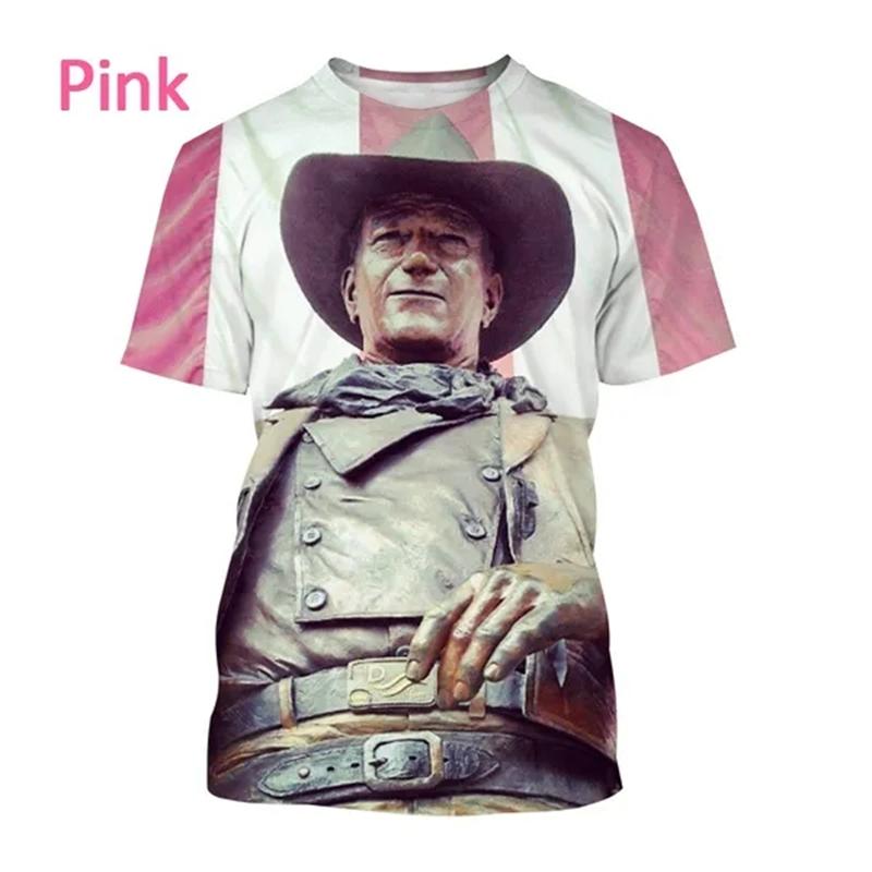 

3D Printed John Wayne Graphic T-Shirt Fashion Personality Unisex Hip Hop Street Style Casual Round Neck Short Sleeve T Shirt Top S