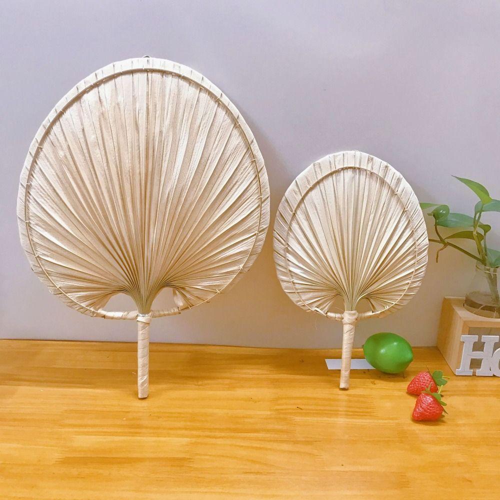 Lightweight Hand-woven Palm-Leaf Fan Anti-Mosquito Decorative Handheld Fans Cattail Fan  Photo Prop