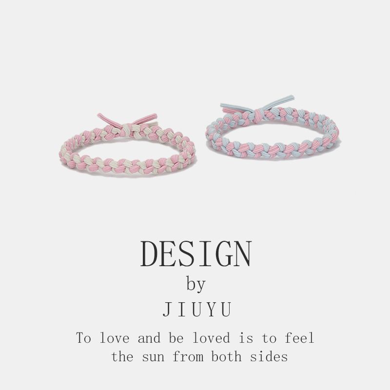 Boyfriend Exclusive Small Rubber Band Handmade Woven Hand Strap Couple Leather Case Hair Band for Girlfriends Headband Bracelet Dual-Use