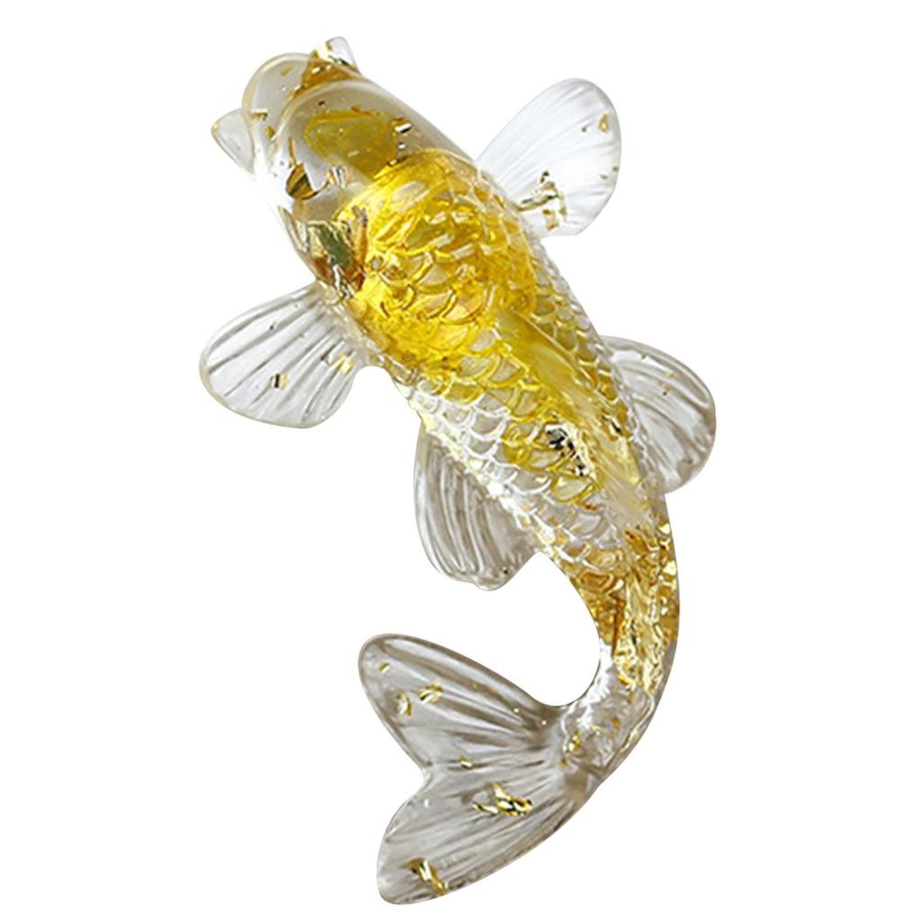Natural Crystal Gravel Fish Shape Ornaments Decorative Animal Mini Figurines Desktop Statue for Home Office Decorations MIT