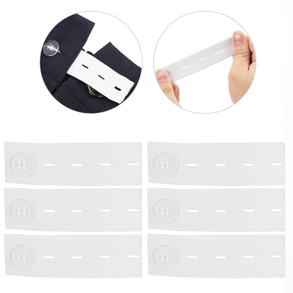 Belt Extension Buckle Adjustable Maternity Waistband Extension Button Elastic Lengthen ButtonWhite