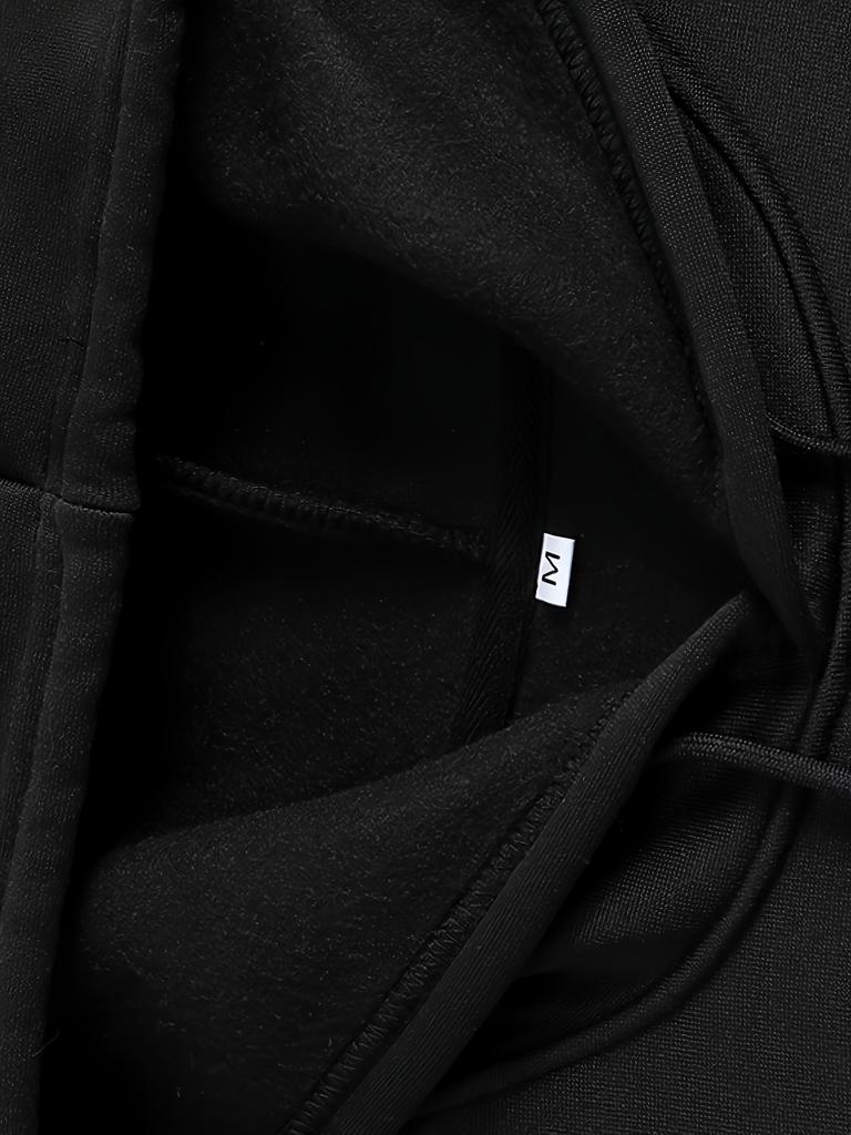 Men's Black Rose & Skull Graphic Hoodie with Lettering - Loose Fit Streetwear Pullover, Front Pockets