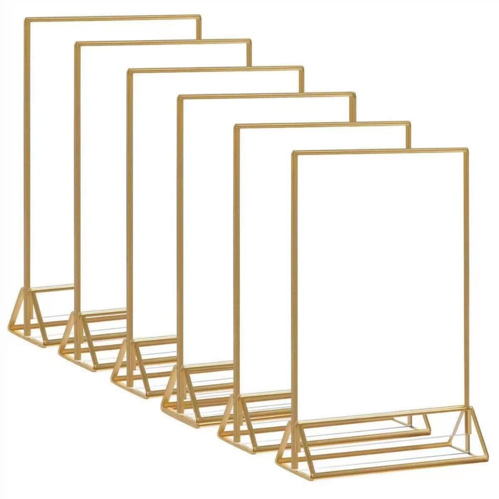DIY Label Holder Transparent Table Cards Picture Frame Wedding Numbers Stand Dinner Party