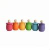 Wooden Rotating Tops OpenEnded Peg Doll Top Toys for Young Children, Preschoolers,