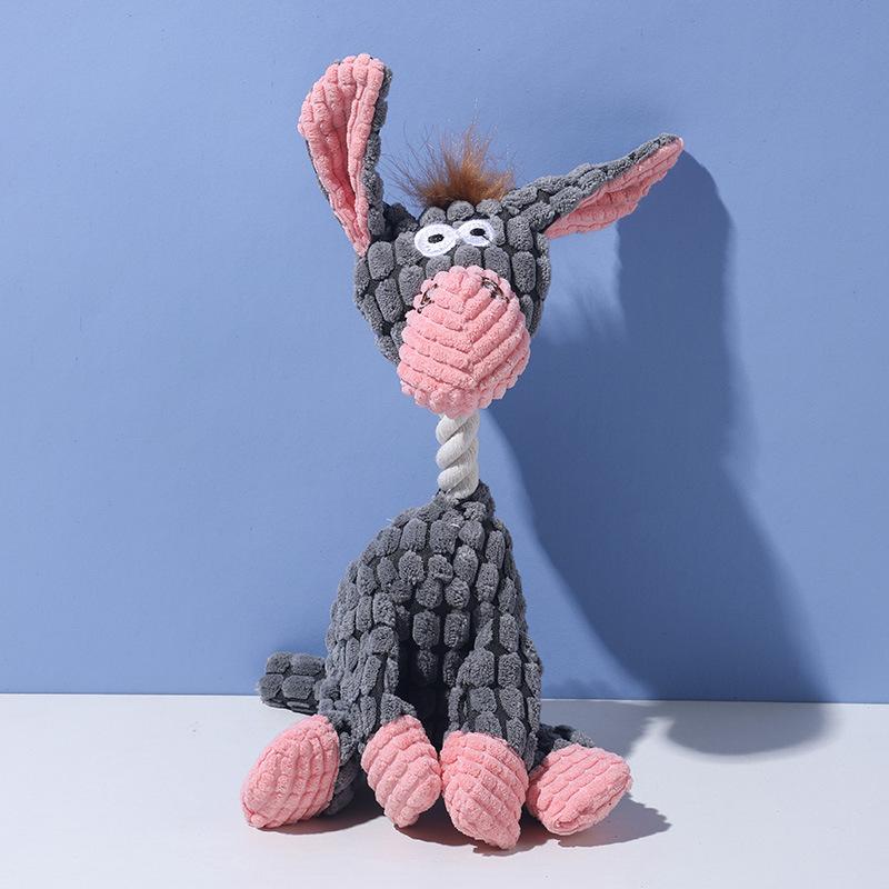 

Pet Toys: Dog Bite Sounds Funny Donkey Bites and Teeth Grinding, Pet Plush Toys Interactive Dog Toys Grey donkey
