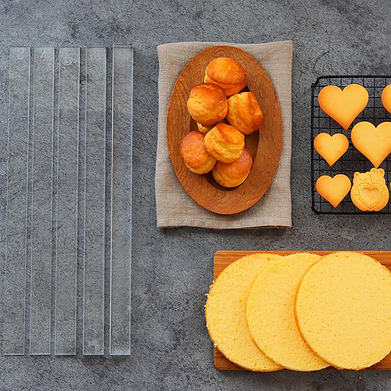 2Pcs Acrylic Cookie Balance Ruler Biscuit Fondant Cake Rolling Tool Icing Biscuits Thickness Ruler Smoother Pastry Baking Gadget