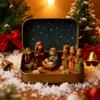 3D Resin Sculpture 120gChristmas Nativity Doll Scene Set, Portable Pocket Nativity Jesus Figures Box, Handmade Miniature Christian Jesus Doll Sets