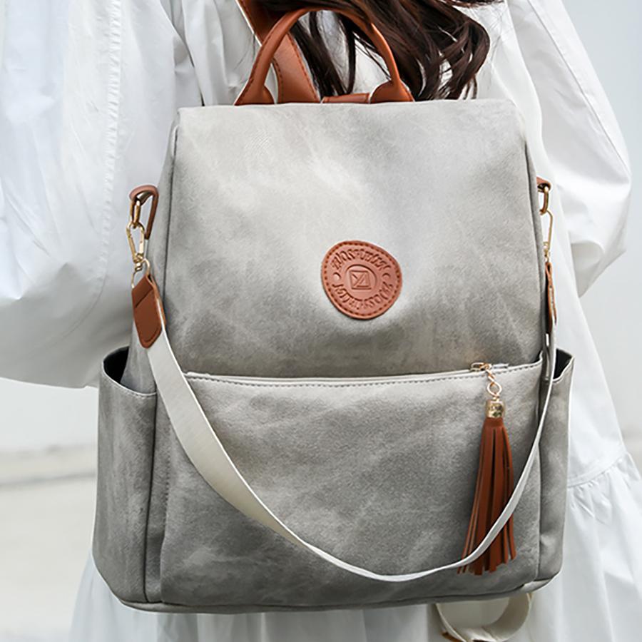 High Quality Leather Washed Women Backpack Student Knapsack Large Capacity Travel Backpack School for Girls Mochilas College Sac