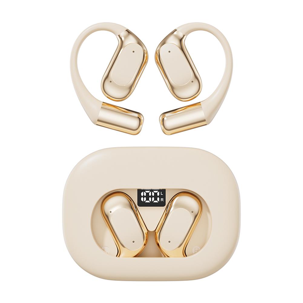 

Беспроводные наушники-вкладыши с заушными дужками, встроенным микрофоном, наушники BT 5.4, водонепроницаемые наушники для спорта, бега, тренировок, спортзала бежевый