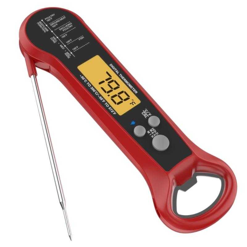 Instant Read Meat Thermometer for Cooking Fast Precise Digital Food Thermometer with Backlight Magnetic Foldable Probe