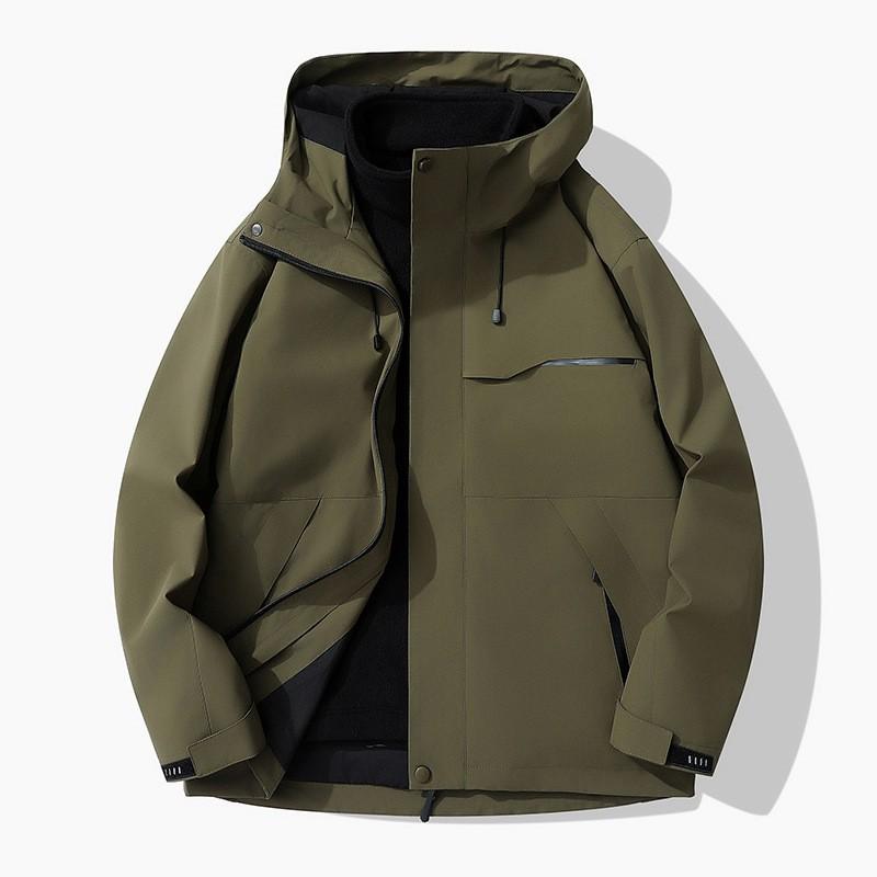 Men Women 3-in-1 Waterproof Windproof Hiking Jacket With Removable Inner Layer Outdoor Shell Coat