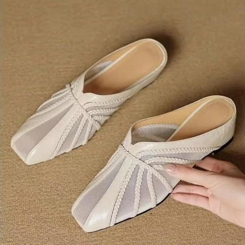 Damskie Kapcie Moda Baotou Półkapcie Letnie Oddychająca Siatka Kapcie Rekreacyjne Damskie Kapcie Designerskie Klapki Kapcie Damskie