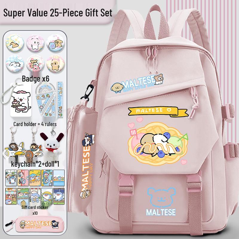 Lively Puppy Girls' Versatile School Backpack - Lightweight, Spacious & Perfect for Travel