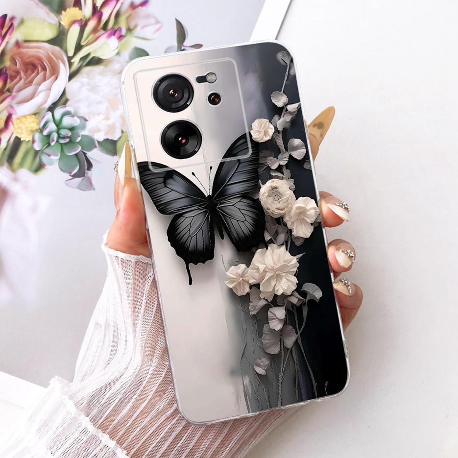 For Xiaomi Mi 13T Pro 5G Case Luxury Butterfly Tree Painted Cover Soft Silicone Phone Case For Xiaomi 13T Pro Mi13T Pro 5G Shell