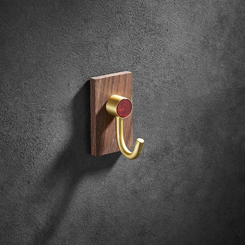 Tuqiu Bathroom Robe Hook Wall Hooks Wood Kitchen Towel Hook Brass Brushed Gold Key Hat Bag Hanger Holder Clothes Hook