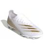 Adidas X Ghosted .3 Mg J Professional Mesh Round Toe Lace-Up Non-Slip Durable Low-Top Kids Soccer Shoes Kids Soccer Shoes White Platinum EG8155