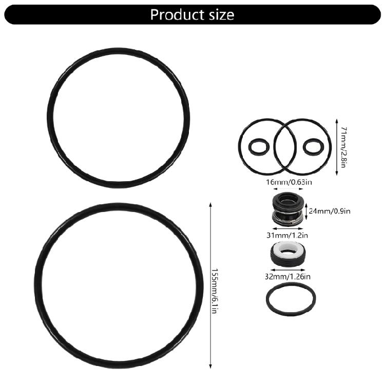 Multipurpose Swimming Pool Pumps Seal Replacement Set Quick Installation Restores Water Pressure And Motor Efficiency