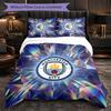 Set Lenzuola Manchester City Modello 3 Pezzi Morbida Copripiumino in Microfibra con Federe per Camera da Letto