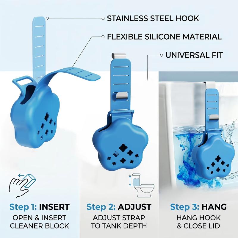 Silicone Toilet Bowl Cleaner Hanger Holder Waterproof Easy Installation Toilet Tank Deodorizer Rack for Office Bathroom