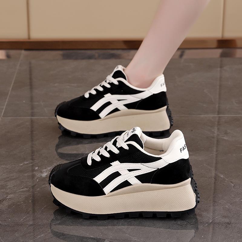 Spring versatile height-increasing dad shoes female niche students platform casual shoes mesh breathable fashion Forrest Gump shoes