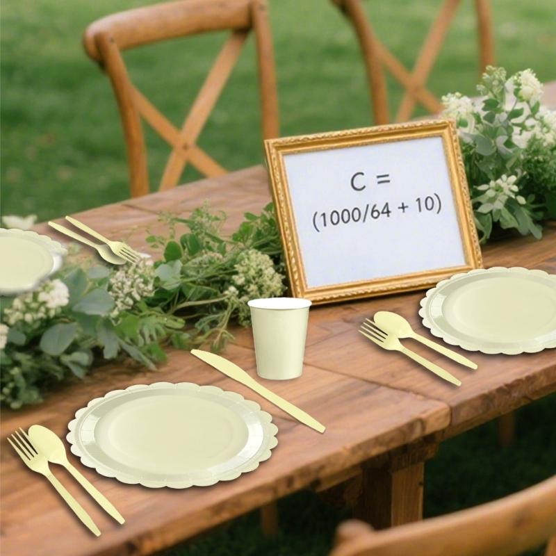 25Pcs Colorful Paper Paper Plates Cups Napkins Cutlery Set Party Dinnerware Supply for Kid Birthday Baby Showers Party