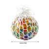 2Pcs Rainbow Stress Ball with Mesh Anxiety Relief TPR Colorful Beads Filled Ball Squeeze Pinch Sensory Toy Kids Adults Soft Stress Ball Fidget Toy