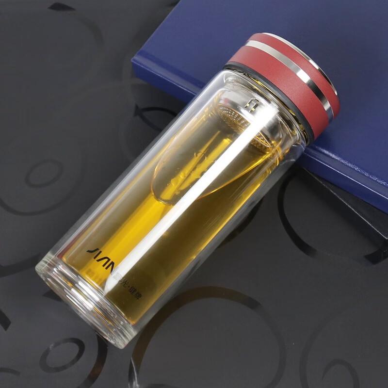 Fuguang Portable Double-Layer Crystal Glass Tea & Water Cup