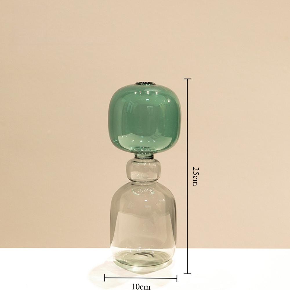 European Style Minimalist Colored Glass Double-layer Transparent Vase Creative Desktop Hydroponic Vase Home Decoration