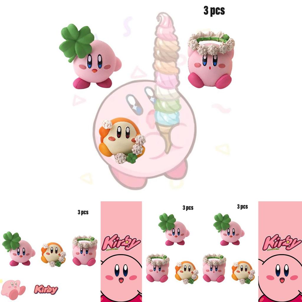 Four-leaf Clover Flower Crown Set 3 Adorable Pvc Figurines For Diy Decoration And Cake Toppers