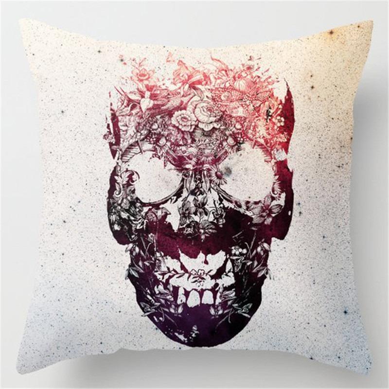 Față de pernă în talie pentru scaun de birou, în stil punk, cu craniu, pentru decorarea casei, față de pernă pentru canapea