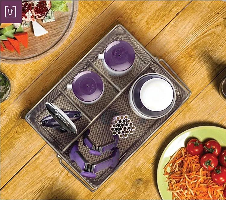 Knife and Fork Storage Basket Wrought Iron Dining Table Tableware Storage Basket Tea Restaurant Cleaning Handle Basket Organizer