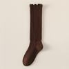 Calf Socks for Women in Autumn and Winter, Long, Hollow, Loose Lace, High, Black Ear-trimmed, Boneless Cotton Socks