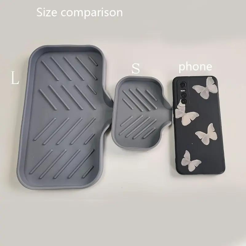 1PC countertop dry silicone mat drain soap pad bathroom soap dish