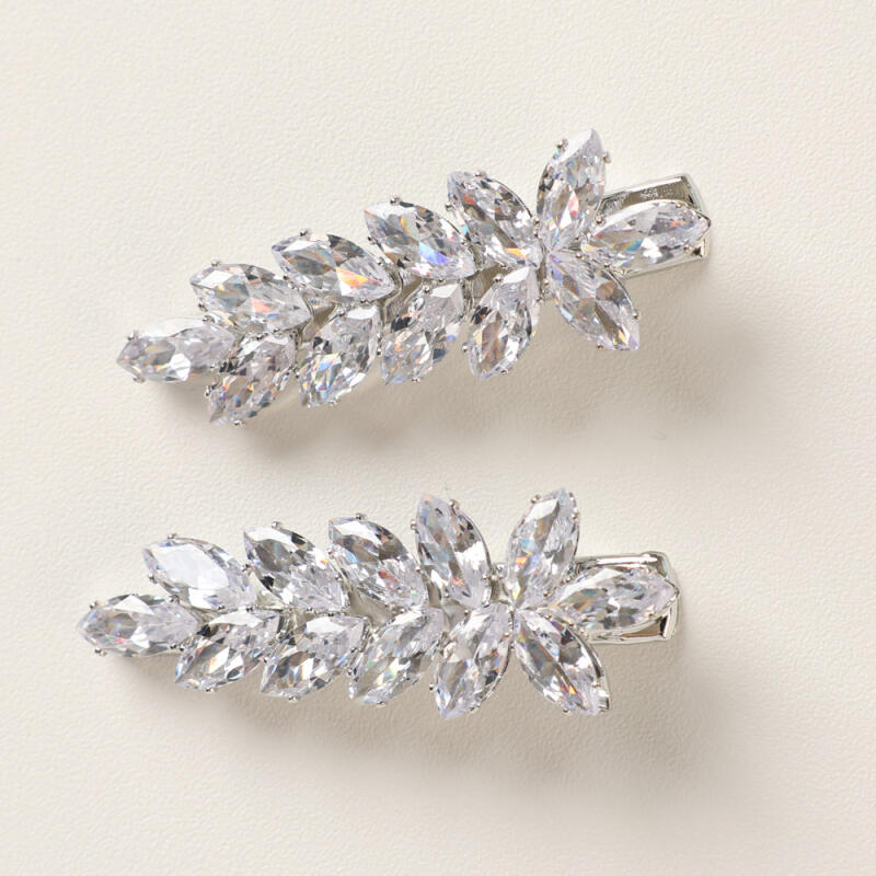 

Blanche Marquise Cut Cubic Wedding Silver Hairpin A-280