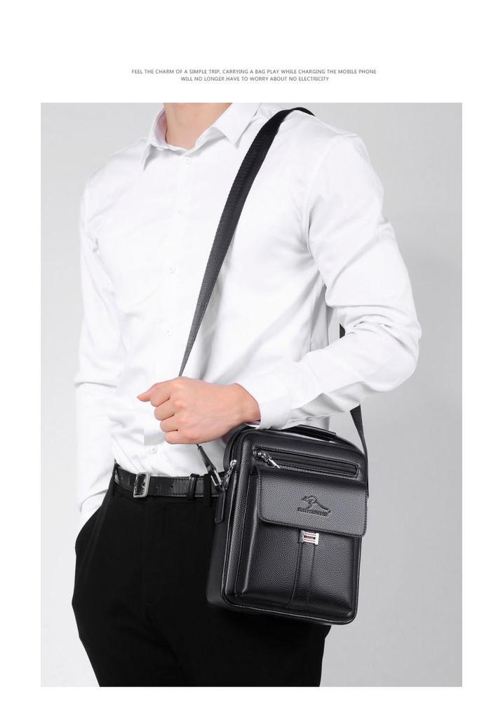 Men's Multi-Functional Crossbody Handbag - Double-Layer, Large Capacity, Fashionable Design