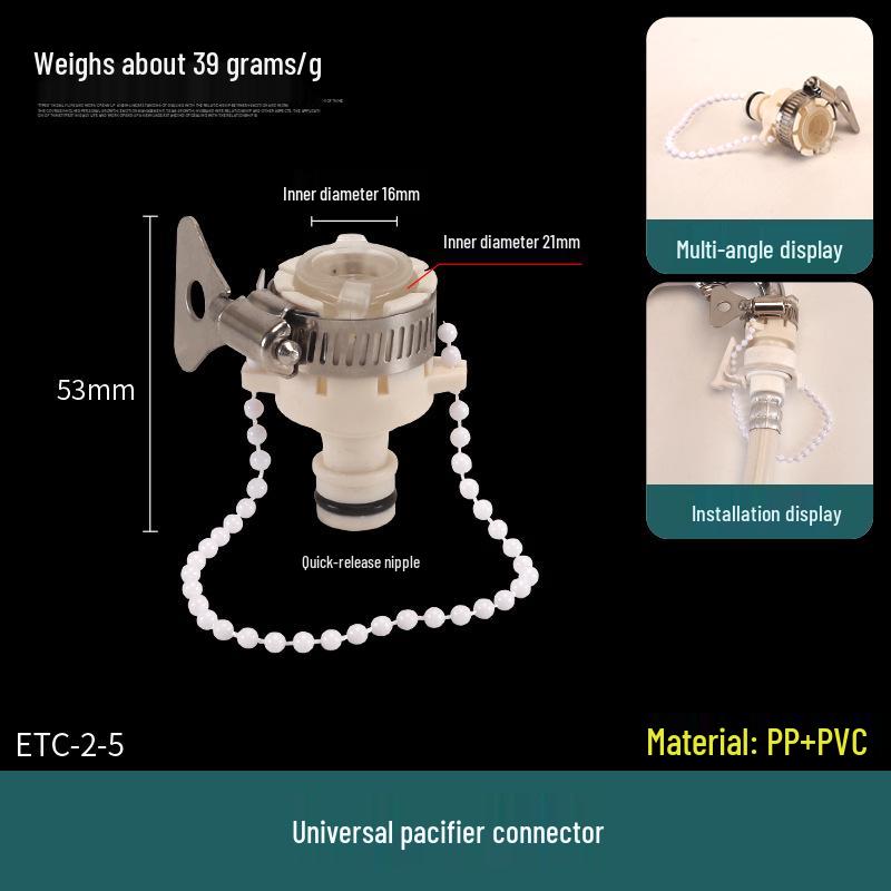 Quick-Connect Universal Faucet to 4/6 Point Washer Inlet Converter