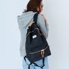 Fredrick Packers 420D Tagesrucksack, Packcloth Nylon, schlichtes Design, Damen, Schwarz