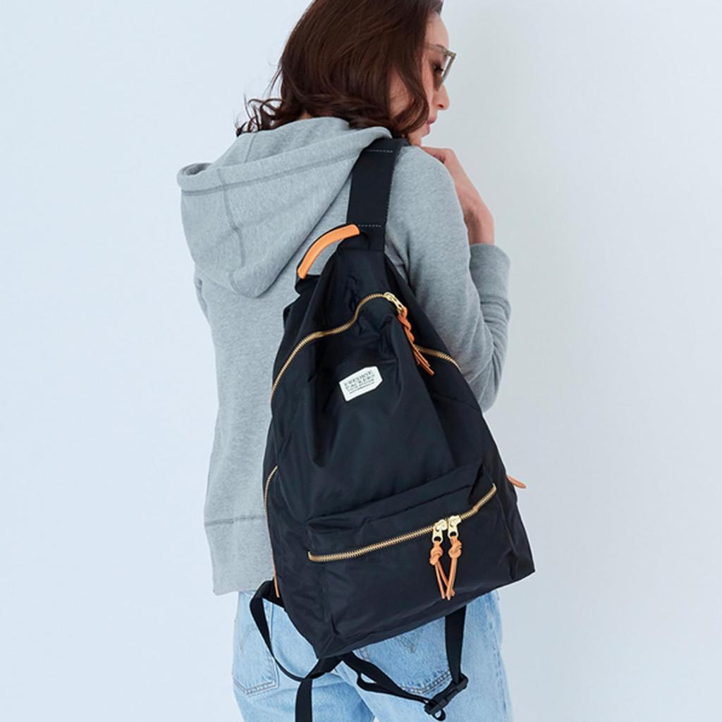 Fredrick Packers 420D Tagesrucksack, Packcloth Nylon, schlichtes Design, Damen, Schwarz