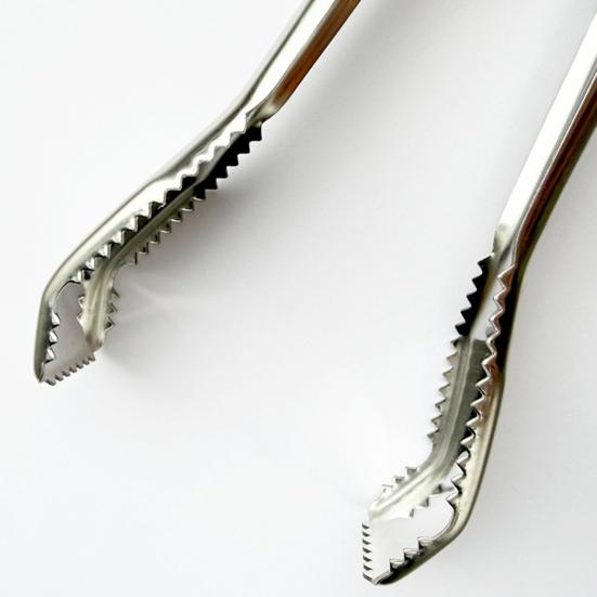 Ice Clamp Stainless Steel Ice Tongs Spring Design with Serrated Grip Non-Slip Ice Clip for Sugar Cubes Snacks