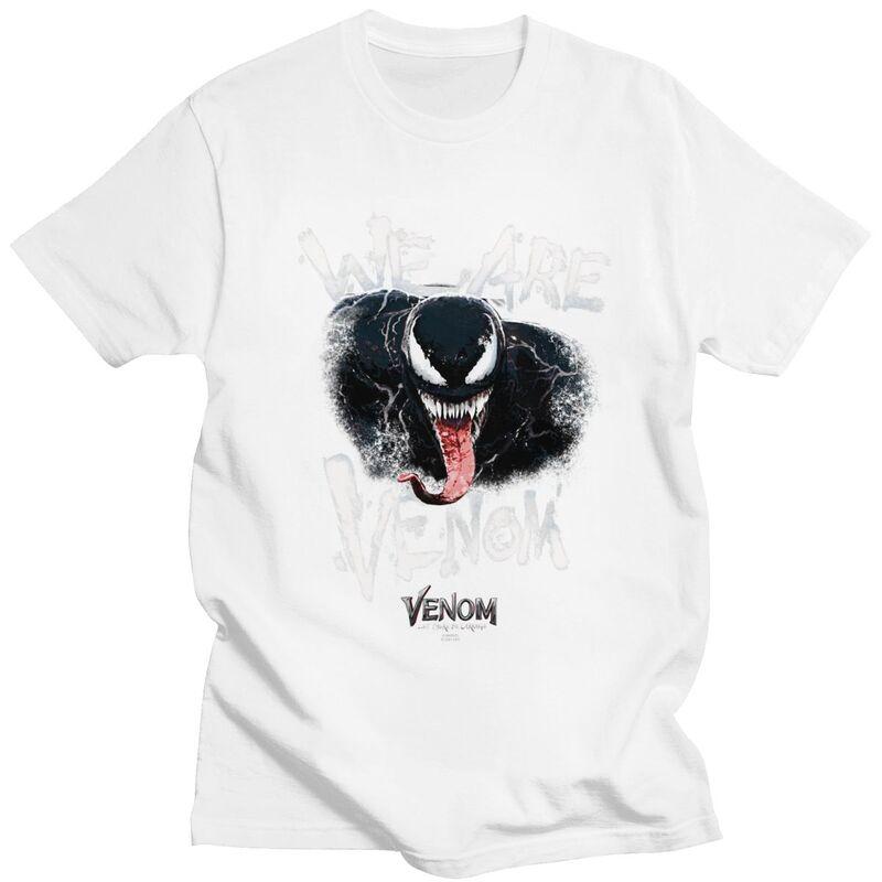 

Футболки Venom We Are Hungry Летние Харадзюку Стильные Мужские Женские Хип-Хоп Хлопок Винтажные С Принтом Мультяшные Дышащие Унисекс Топы 3XL